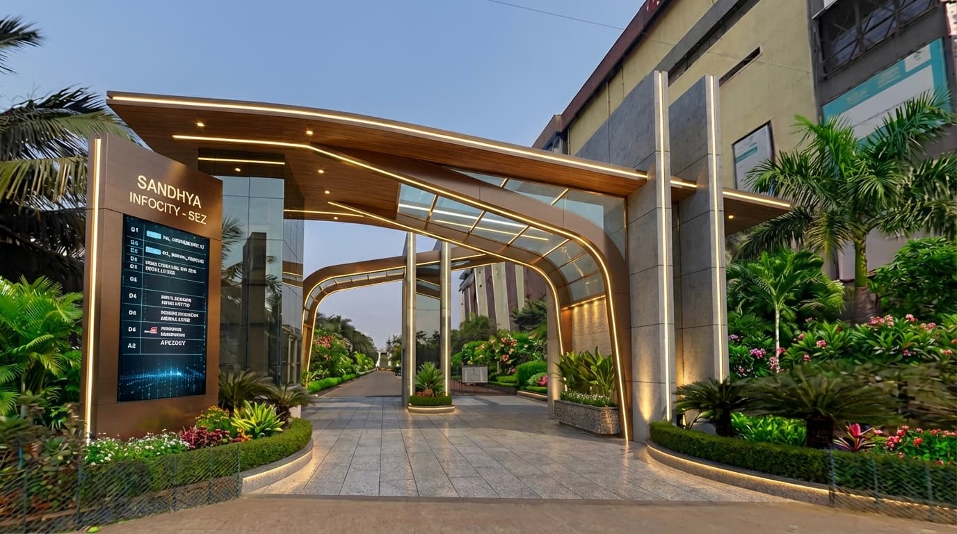 Sandhya Infocity grand entrance gate