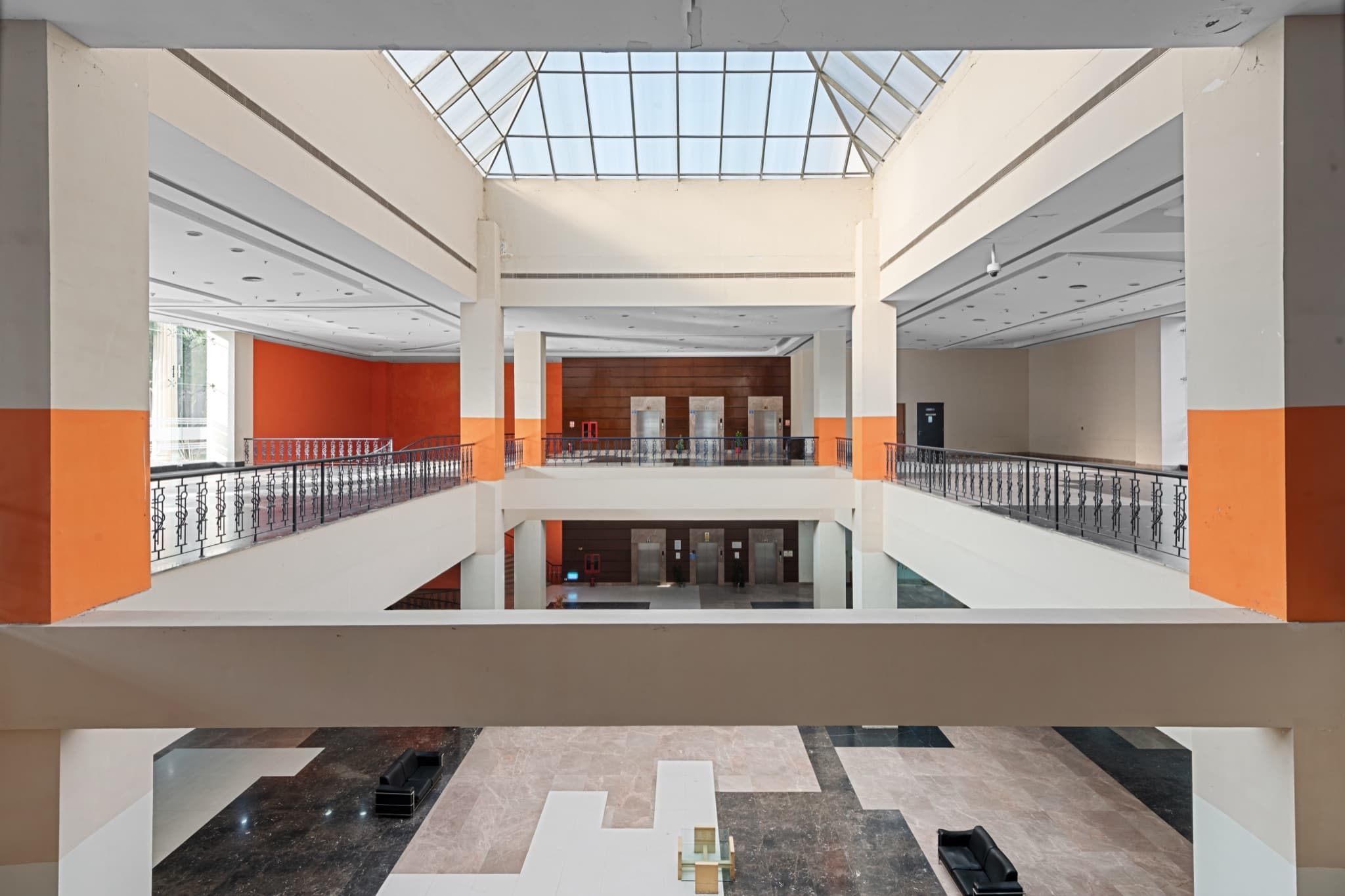 Central atrium skylight — multi-level view from above