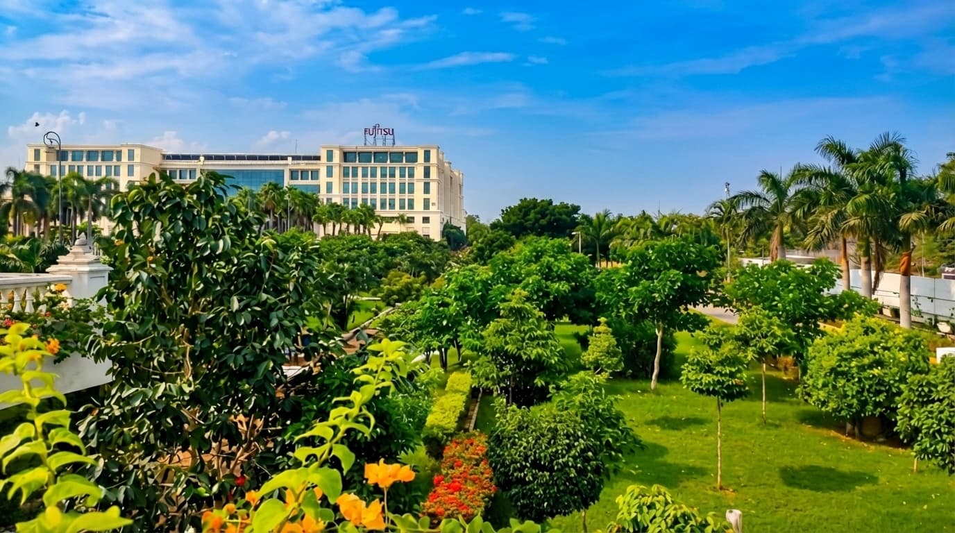 Sandhya Infocity green campus aerial view