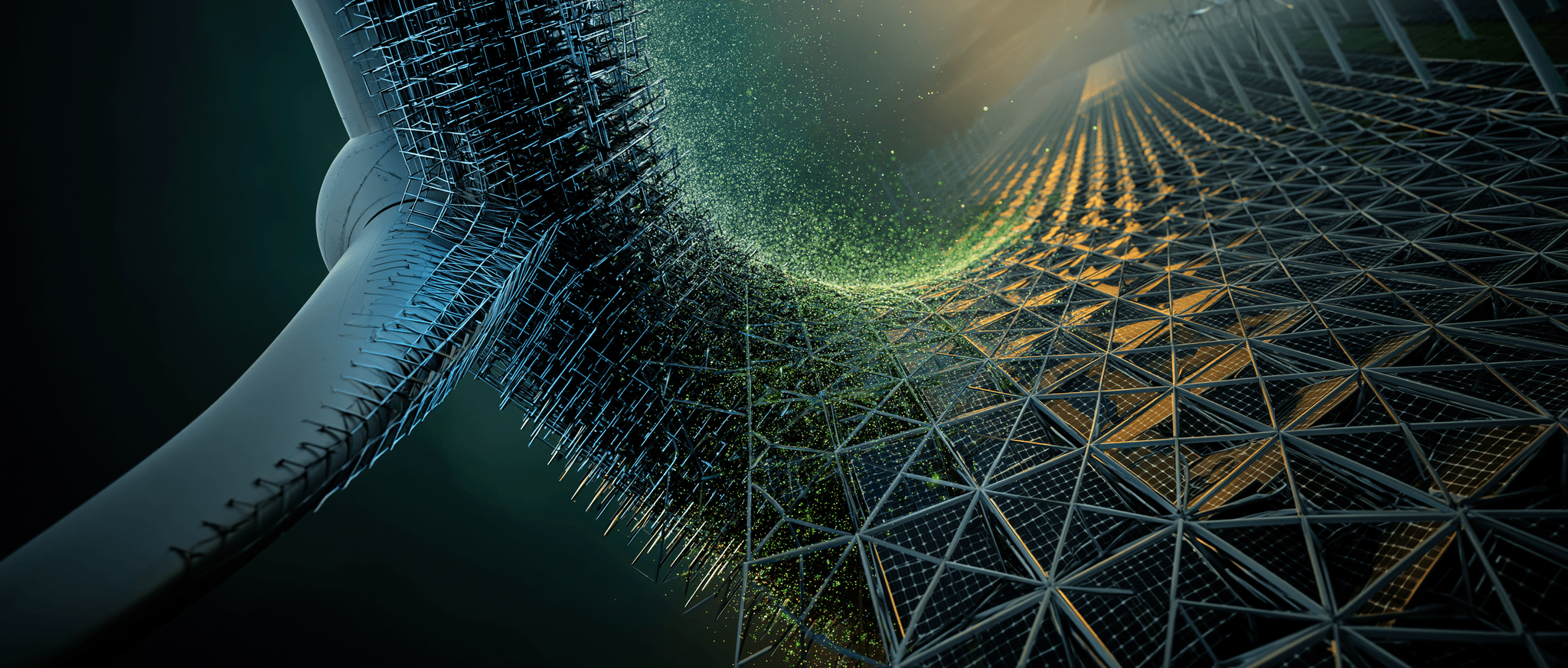 Abstract geometric energy grid visualization